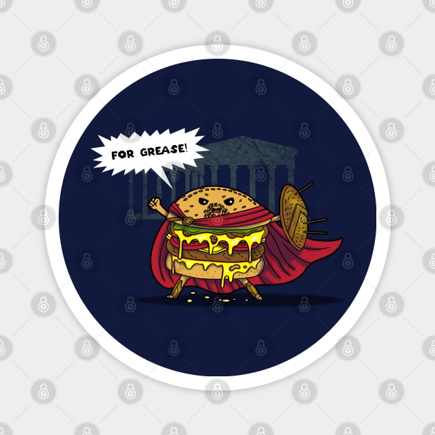 Funny Kawaii Burger Spartan 300 Cute Hamburger Magnet by BoggsNicolas